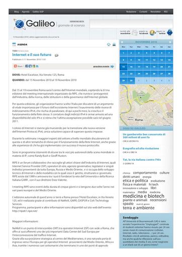 11 Novembre 2010 - Galileo.it