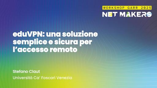 Workshop garr 2025 slide Stefano Claut